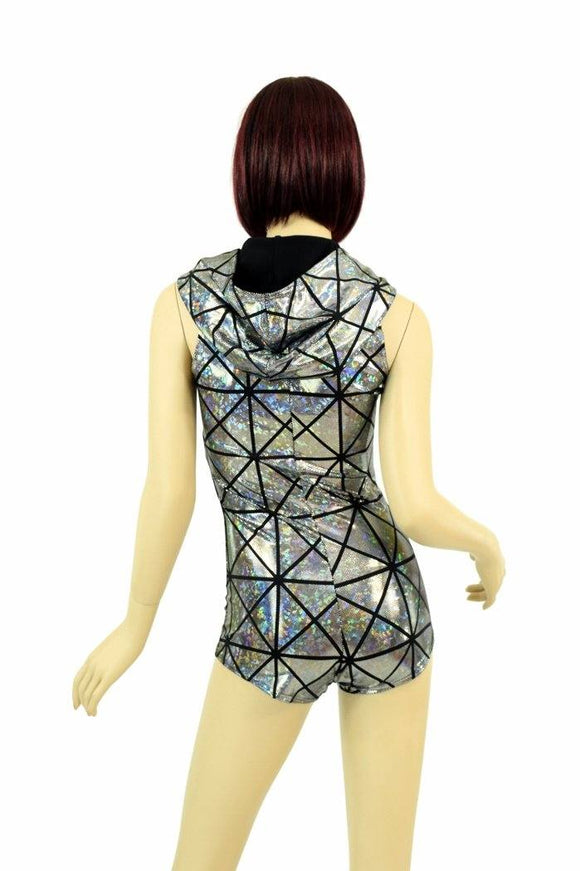 Cracked Tile Sleeveless Hoodie Romper - Coquetry Clothing