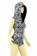Cracked Tile Sleeveless Hoodie Romper - Coquetry Clothing