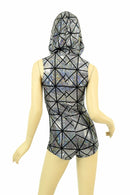 Cracked Tile Sleeveless Hoodie Romper - Coquetry Clothing
