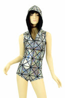 Cracked Tile Sleeveless Hoodie Romper - Coquetry Clothing