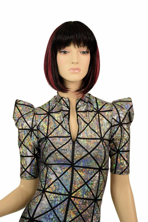 Cracked Tile "Stella" Zipper Romper - Coquetry Clothing