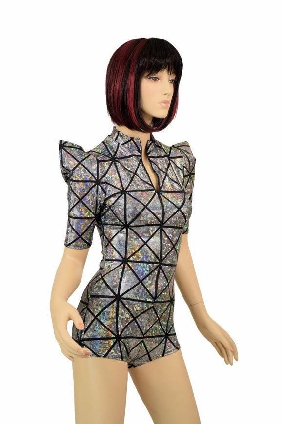 Cracked Tile "Stella" Zipper Romper - Coquetry Clothing