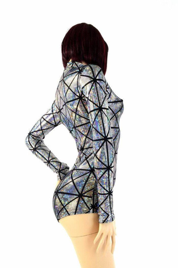 Cracked Tile "Stella" Zipper Romper - Coquetry Clothing