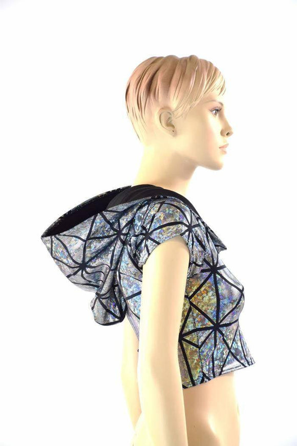 Cracked Tiles Crop Hoodie - Coquetry Clothing