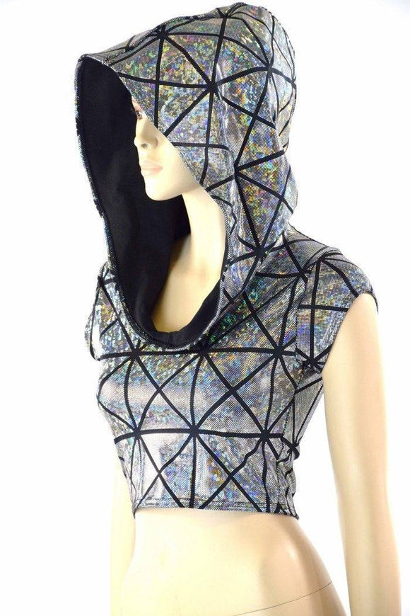 Cracked Tiles Crop Hoodie - Coquetry Clothing