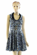 Cracked Tiles Hoodie Skater Dress - Coquetry Clothing