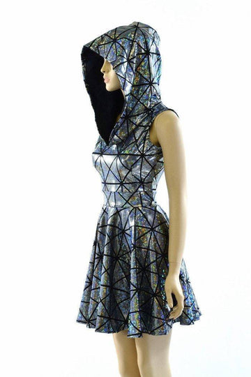 Cracked Tiles Hoodie Skater Dress - Coquetry Clothing