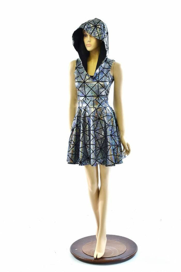 Cracked Tiles Hoodie Skater Dress - Coquetry Clothing