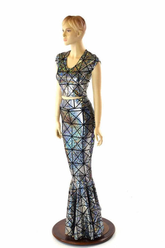 Cracked Tiles Skirt & Crop Set - Coquetry Clothing