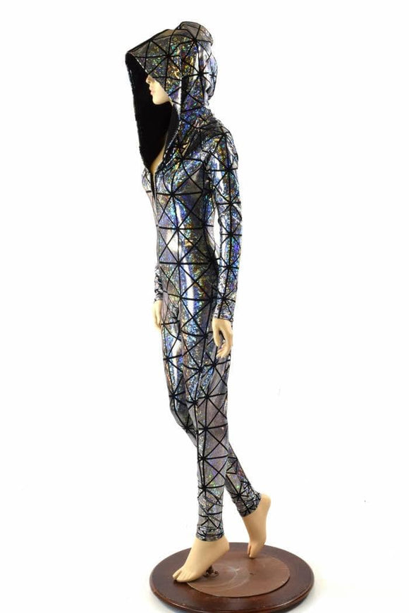 Cracked Tiles Zipper Catsuit - Coquetry Clothing