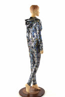 Cracked Tiles Zipper Catsuit - Coquetry Clothing