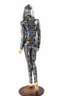 Cracked Tiles Zipper Catsuit - Coquetry Clothing