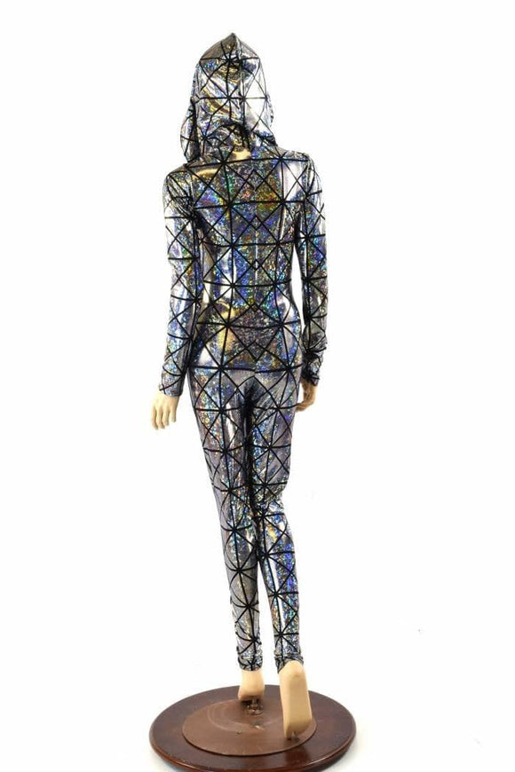 Cracked Tiles Zipper Catsuit - Coquetry Clothing