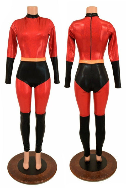 2PC Catsuit & Siren Shorts Set - Coquetry Clothing