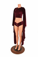 Crew Neck Kimono Crop Top - Coquetry Clothing