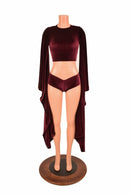 Crew Neck Kimono Crop Top - Coquetry Clothing