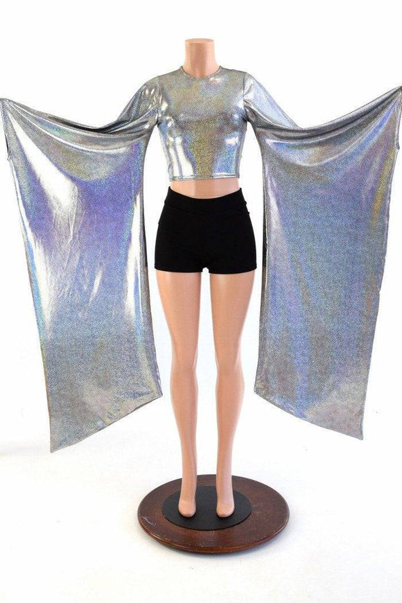 Crew Neck Kimono Crop Top - Coquetry Clothing
