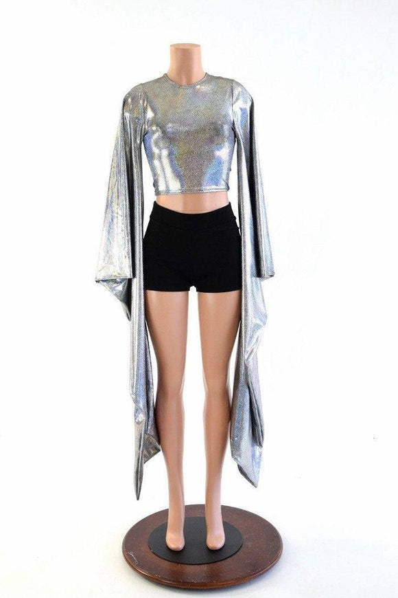 Crew Neck Kimono Crop Top - Coquetry Clothing