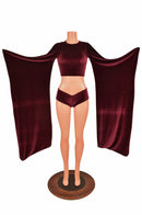 Crew Neck Kimono Crop Top - Coquetry Clothing