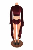 Crew Neck Kimono Crop Top - Coquetry Clothing