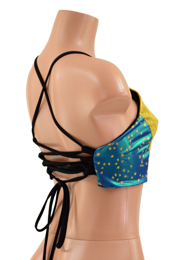 Criss Cross Strappy Back Halter Top - 3