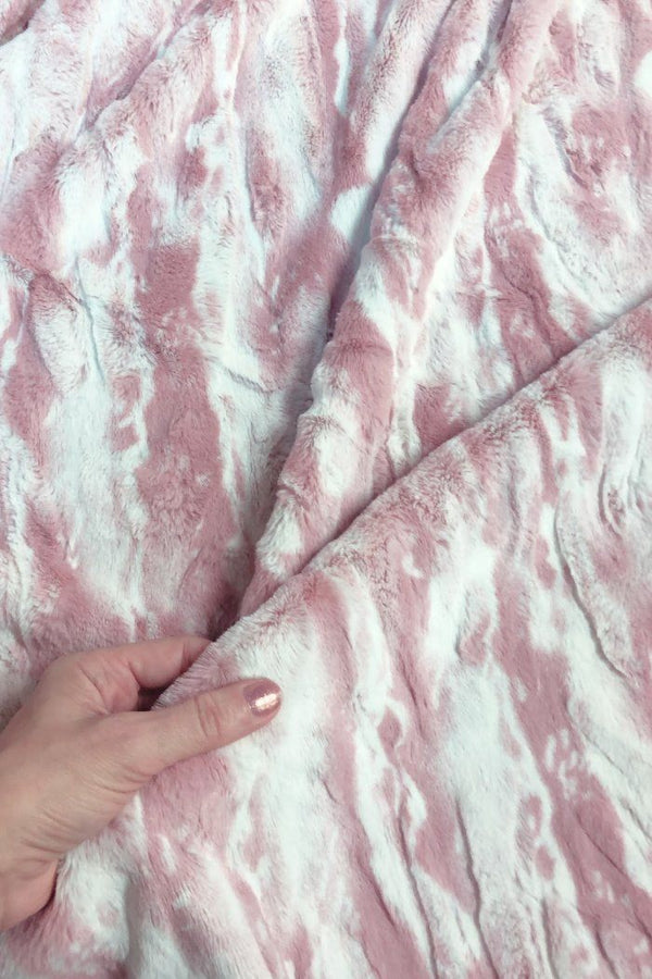 Rosewater Minky Faux Fur Fabric - 2