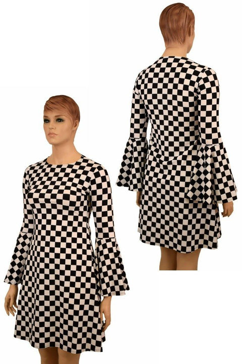 A-Line Black & White Mod Dress - Coquetry Clothing