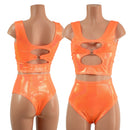 Cutout O - Ring Crop Tank and Brazilian Cut Siren Shorts Set - Coquetry Clothing