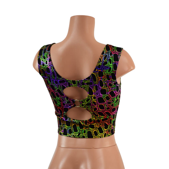 Cutout O - Ring Crop Tank in Poisonous - Coquetry Clothing