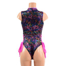CyberSpace Lace Up Romper with Brazilian Cut Leg - Coquetry Clothing