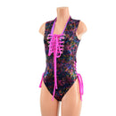 CyberSpace Lace Up Romper with Brazilian Cut Leg - Coquetry Clothing
