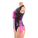 CyberSpace Lace Up Romper with Brazilian Cut Leg - Coquetry Clothing