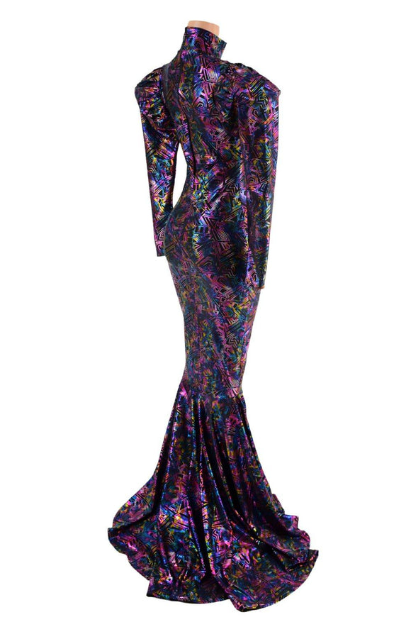 Cyberspace Puddle Train Gown - Coquetry Clothing