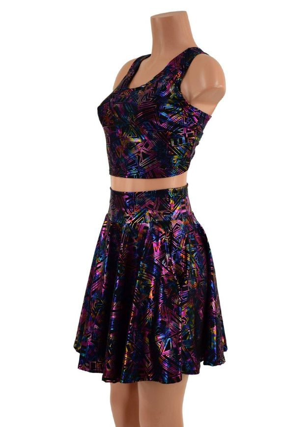 Cyberspace Racerback Top & Pocket Skater Skirt Set - Coquetry Clothing