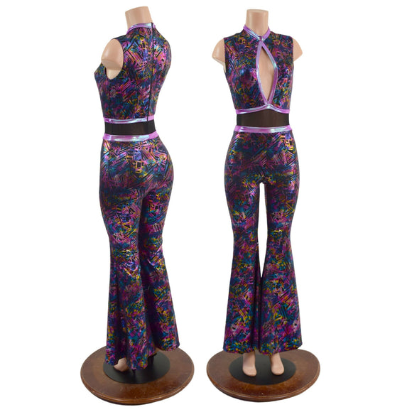 CyberSpace Solar Flare Catsuit with Keyhole Neckline - Coquetry Clothing