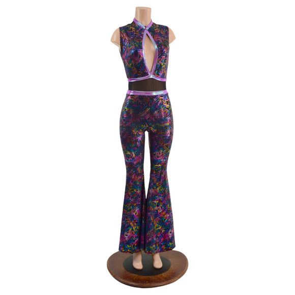 CyberSpace Solar Flare Catsuit with Keyhole Neckline - Coquetry Clothing
