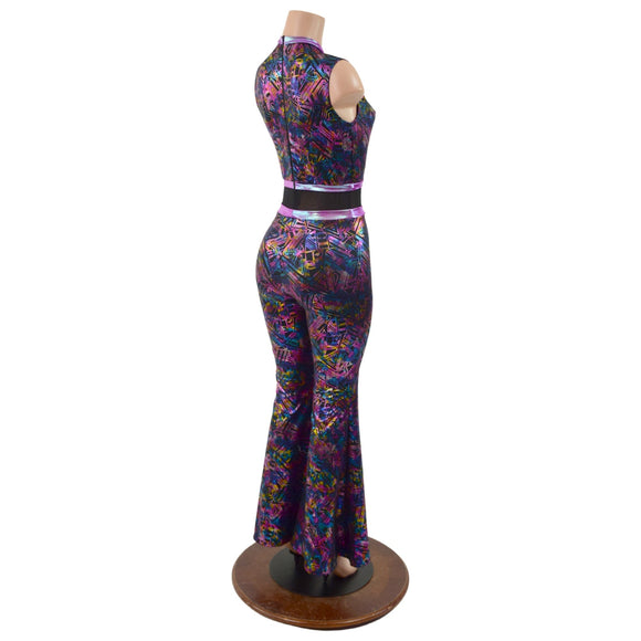 CyberSpace Solar Flare Catsuit with Keyhole Neckline - Coquetry Clothing