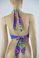 Darted Tie Back Halter Top in Glow Worm - Coquetry Clothing
