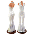 Dazzling Bell Bottom Catsuit with Showtime Collar and Backless Neckline - Coquetry Clothing