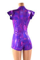 Deep Plunge Grape Purple Romper - Coquetry Clothing