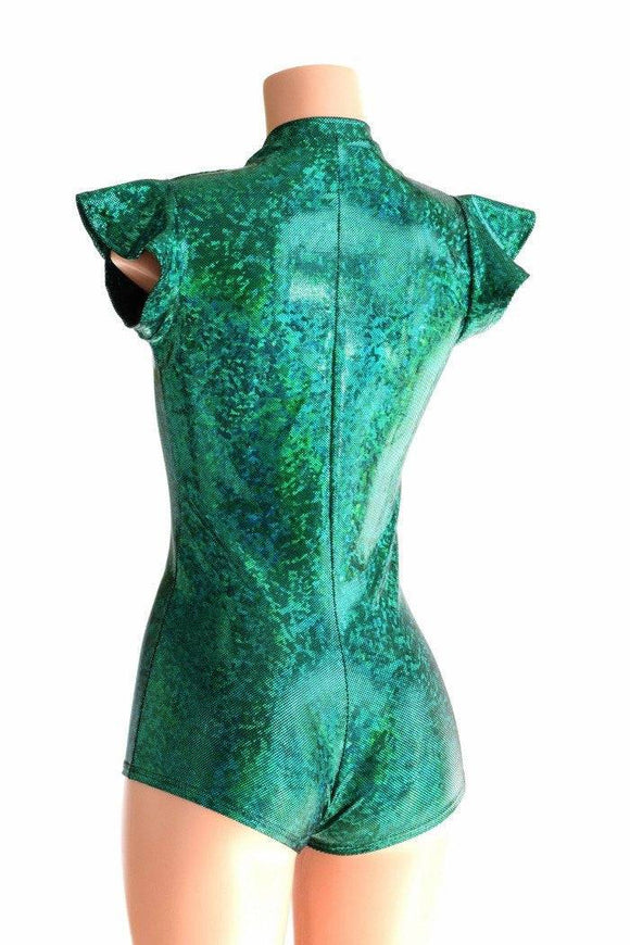 Deep Plunge Green Kaleidoscope Romper - Coquetry Clothing