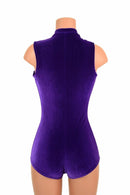 Deep Plunge Purple Velvet Romper - Coquetry Clothing