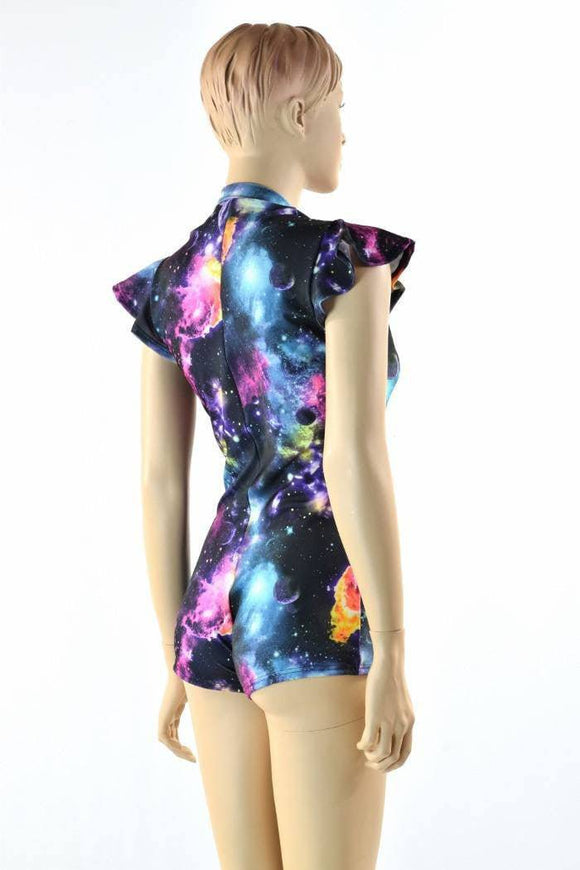 Deep Plunging V Galaxy Romper - Coquetry Clothing