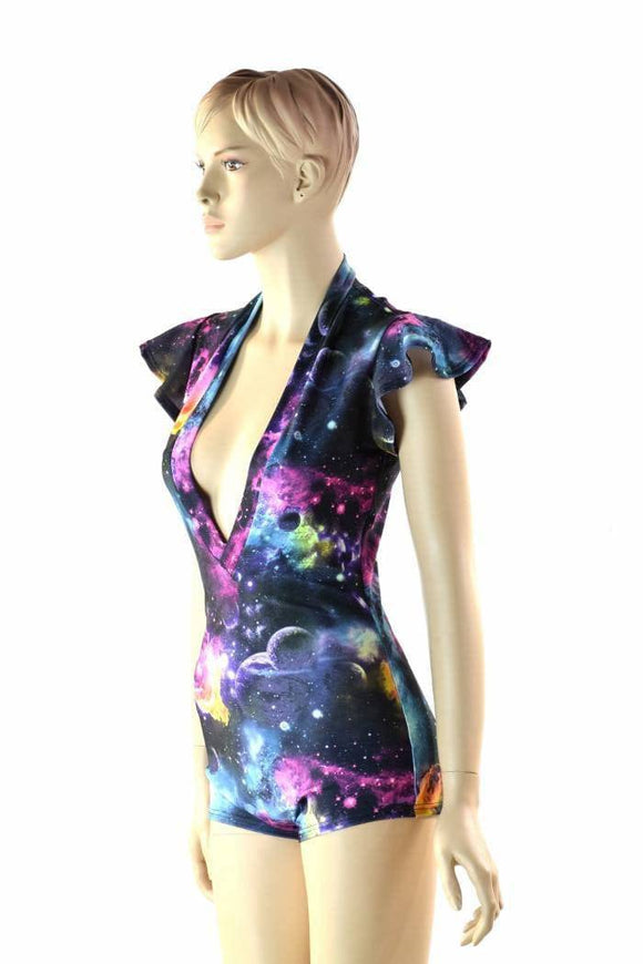Deep Plunging V Galaxy Romper - Coquetry Clothing