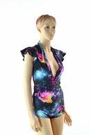 Deep Plunging V Galaxy Romper - Coquetry Clothing