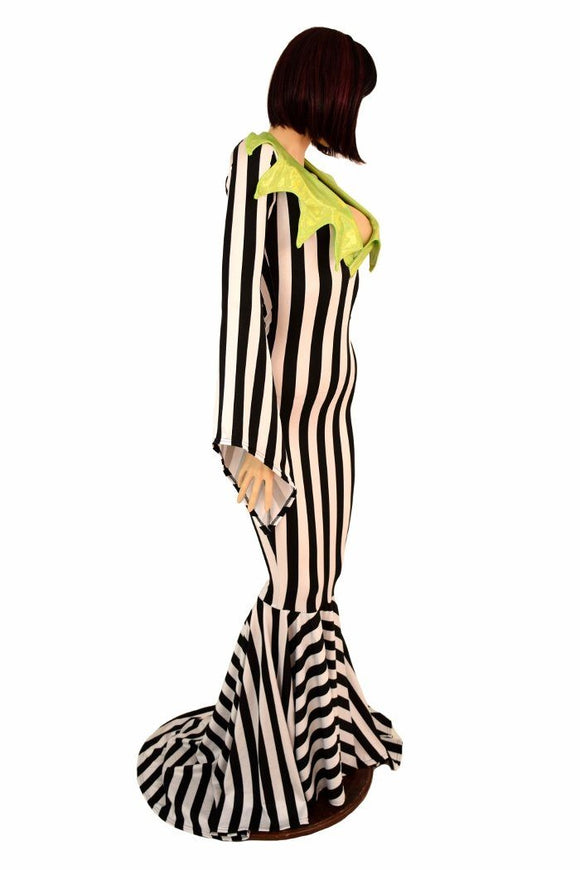 Demonica Collar Puddle Train Gown - Coquetry Clothing