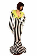 Demonica Collar Puddle Train Gown - Coquetry Clothing