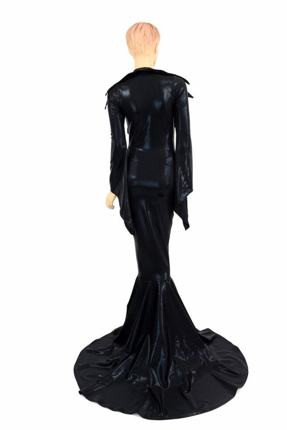 Demonica Collar Puddle Train Gown - Coquetry Clothing