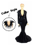 Demonica Collar Puddle Train Gown - Coquetry Clothing