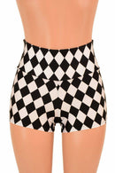Diamond Print High Waist Shorts - Coquetry Clothing